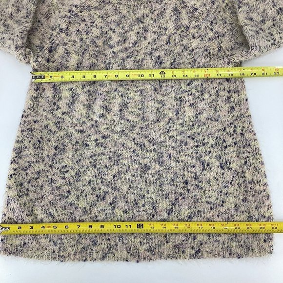Lou & Grey Womens Sz M Multicolor Marled Fuzzy Acrylic Blend Sweater Relaxed Fit - Picture 5 of 5